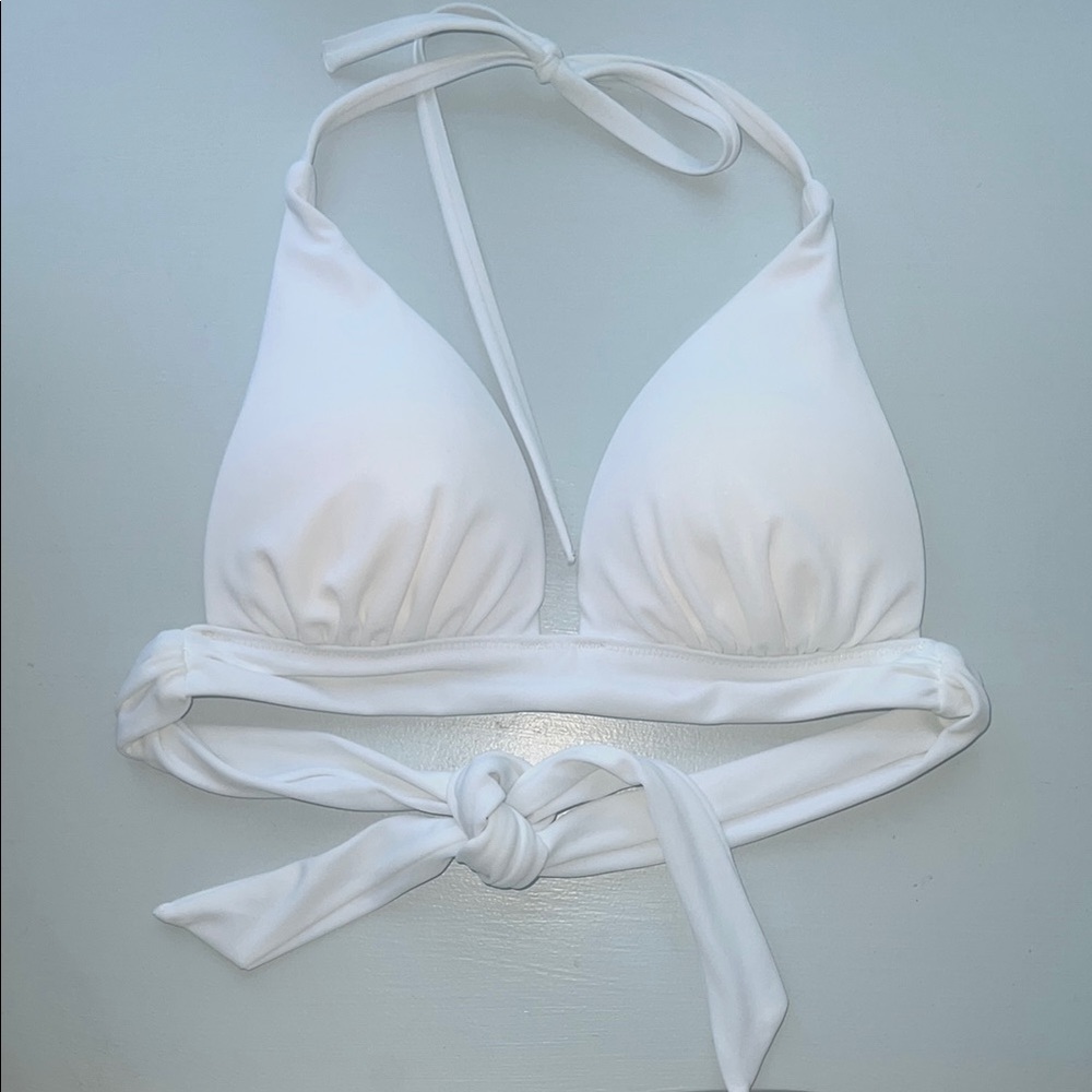 Victoria’s Secret Swim White Bikini Top with Tie Straps